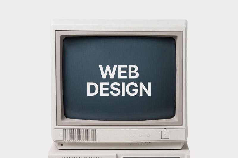 Retro computer web design poster